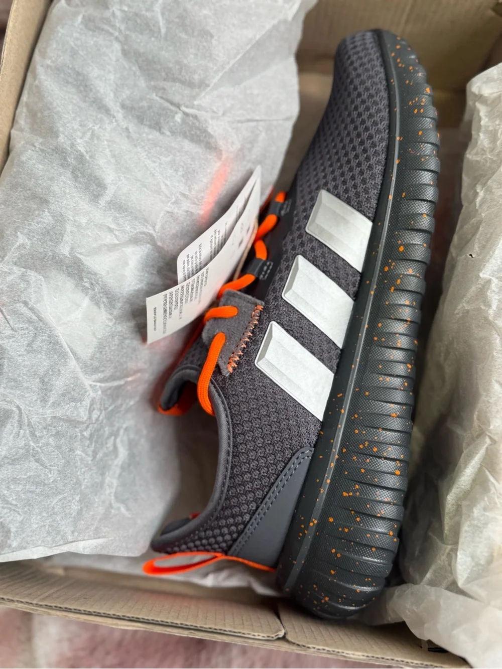 adidas Dark Gray Sneakers with Orange Accents